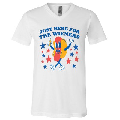 I'm Just Here For The Wieners 4th Of July Shirts V-Neck T-Shirt