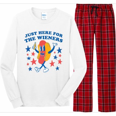 I'm Just Here For The Wieners 4th Of July Shirts Long Sleeve Pajama Set