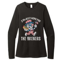 Just Here For The Wieners Funny 4th Of July Hot Dog Skeleton Womens CVC Long Sleeve Shirt