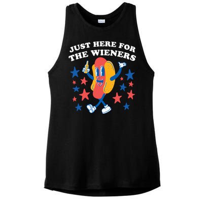 I'm Just Here For The Wieners 4th Of July Shirts Ladies PosiCharge Tri-Blend Wicking Tank