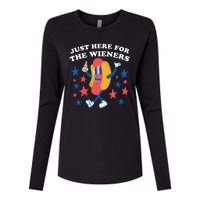 I'm Just Here For The Wieners 4th Of July Shirts Womens Cotton Relaxed Long Sleeve T-Shirt