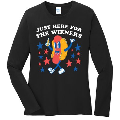 I'm Just Here For The Wieners 4th Of July Shirts Ladies Long Sleeve Shirt