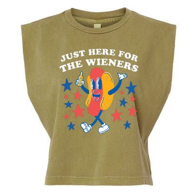 I'm Just Here For The Wieners 4th Of July Shirts Garment-Dyed Women's Muscle Tee