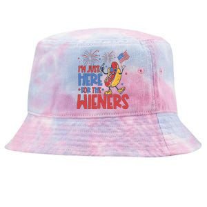 Just Here For The Wieners Tie-Dyed Bucket Hat