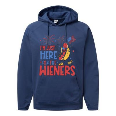 Just Here For The Wieners Performance Fleece Hoodie