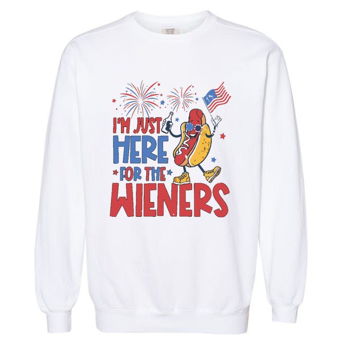 Just Here For The Wieners Garment-Dyed Sweatshirt