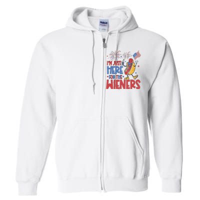 Just Here For The Wieners Full Zip Hoodie