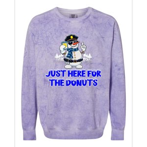 Just Here For The Donuts Funny Humor Colorblast Crewneck Sweatshirt