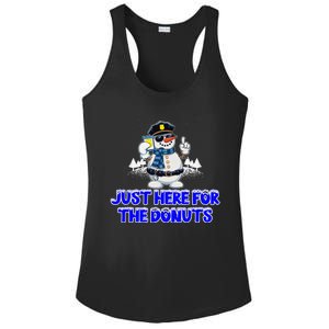 Just Here For The Donuts Funny Humor Ladies PosiCharge Competitor Racerback Tank