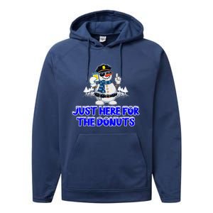 Just Here For The Donuts Funny Humor Performance Fleece Hoodie