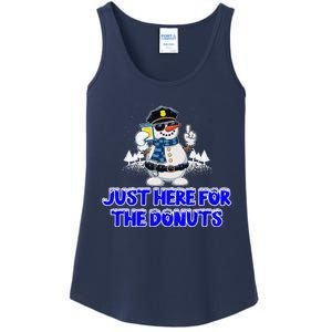 Just Here For The Donuts Funny Humor Ladies Essential Tank