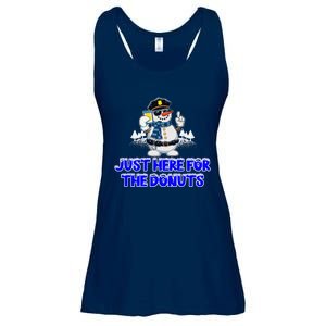 Just Here For The Donuts Funny Humor Ladies Essential Flowy Tank