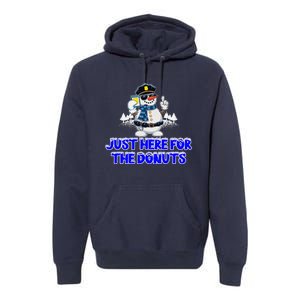 Just Here For The Donuts Funny Humor Premium Hoodie