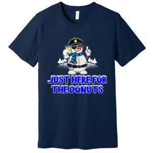 Just Here For The Donuts Funny Humor Premium T-Shirt