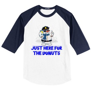 Just Here For The Donuts Funny Humor Baseball Sleeve Shirt