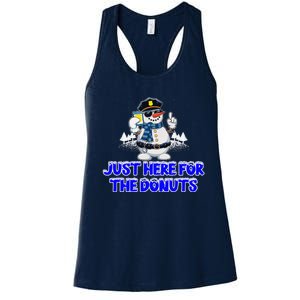 Just Here For The Donuts Funny Humor Women's Racerback Tank