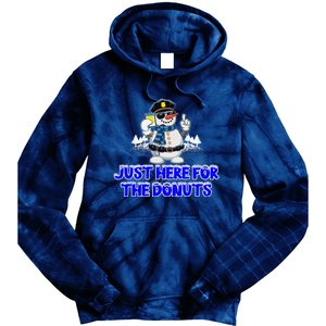 Just Here For The Donuts Funny Humor Tie Dye Hoodie