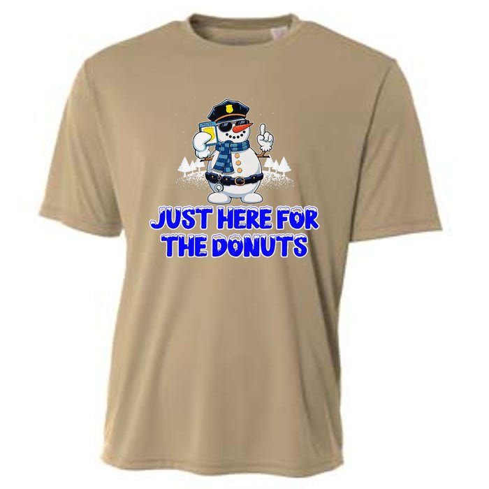 Just Here For The Donuts Funny Humor Cooling Performance Crew T-Shirt