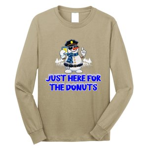 Just Here For The Donuts Funny Humor Long Sleeve Shirt