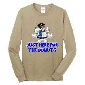 Just Here For The Donuts Funny Humor Tall Long Sleeve T-Shirt