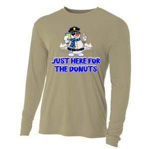 Just Here For The Donuts Funny Humor Cooling Performance Long Sleeve Crew