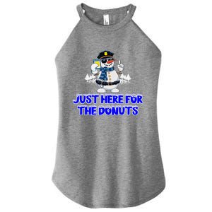 Just Here For The Donuts Funny Humor Women's Perfect Tri Rocker Tank