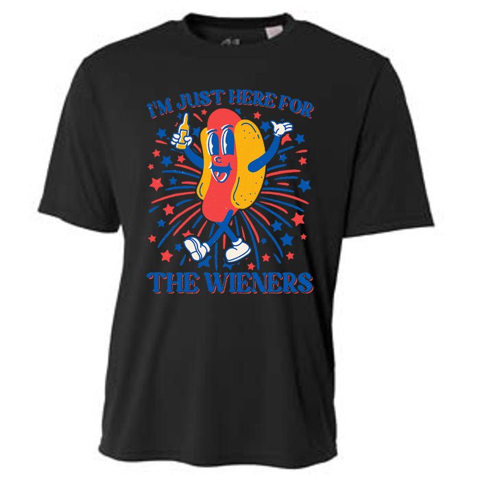 Just Here For The Wieners Hot Dog 4th Of July Cooling Performance Crew T-Shirt