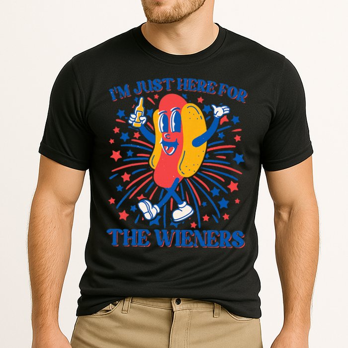 Just Here For The Wieners Hot Dog 4th Of July Performance Shirt