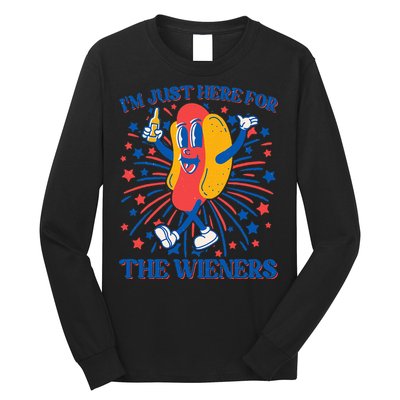 Just Here For The Wieners Hot Dog 4th Of July Long Sleeve Shirt