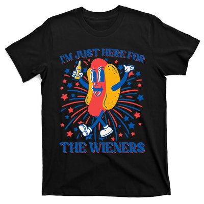 Just Here For The Wieners Hot Dog 4th Of July T-Shirt