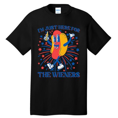 Just Here For The Wieners Hot Dog 4th Of July Tall T-Shirt