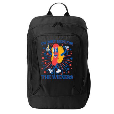 Just Here For The Wieners Hot Dog 4th Of July City Backpack