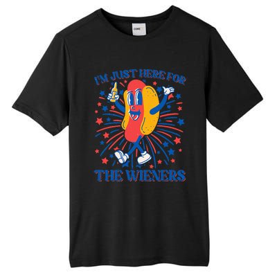 Just Here For The Wieners Hot Dog 4th Of July Tall Fusion ChromaSoft Performance T-Shirt