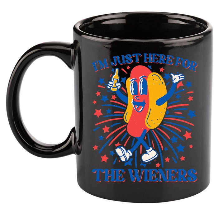 Just Here For The Wieners Hot Dog 4th Of July 11oz C Handle Ceramic Mug