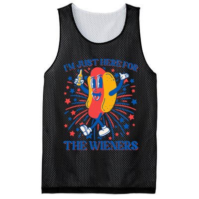 Just Here For The Wieners Hot Dog 4th Of July Mesh Reversible Basketball Jersey Tank