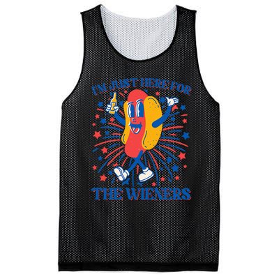 Just Here For The Wieners Hot Dog 4th Of July Mesh Reversible Basketball Jersey Tank