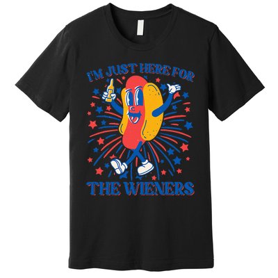 Just Here For The Wieners Hot Dog 4th Of July Premium T-Shirt