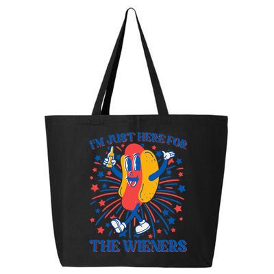 Just Here For The Wieners Hot Dog 4th Of July 25L Jumbo Tote