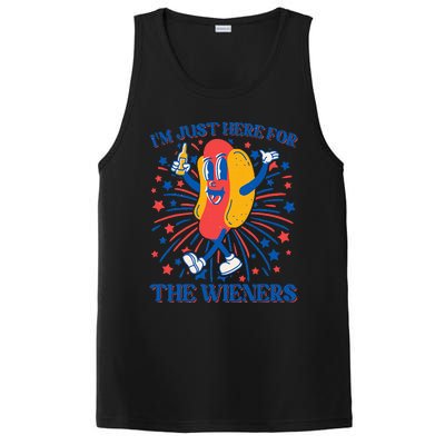 Just Here For The Wieners Hot Dog 4th Of July PosiCharge Competitor Tank