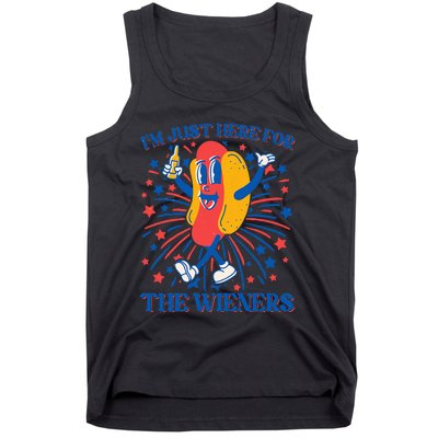 Just Here For The Wieners Hot Dog 4th Of July Tank Top