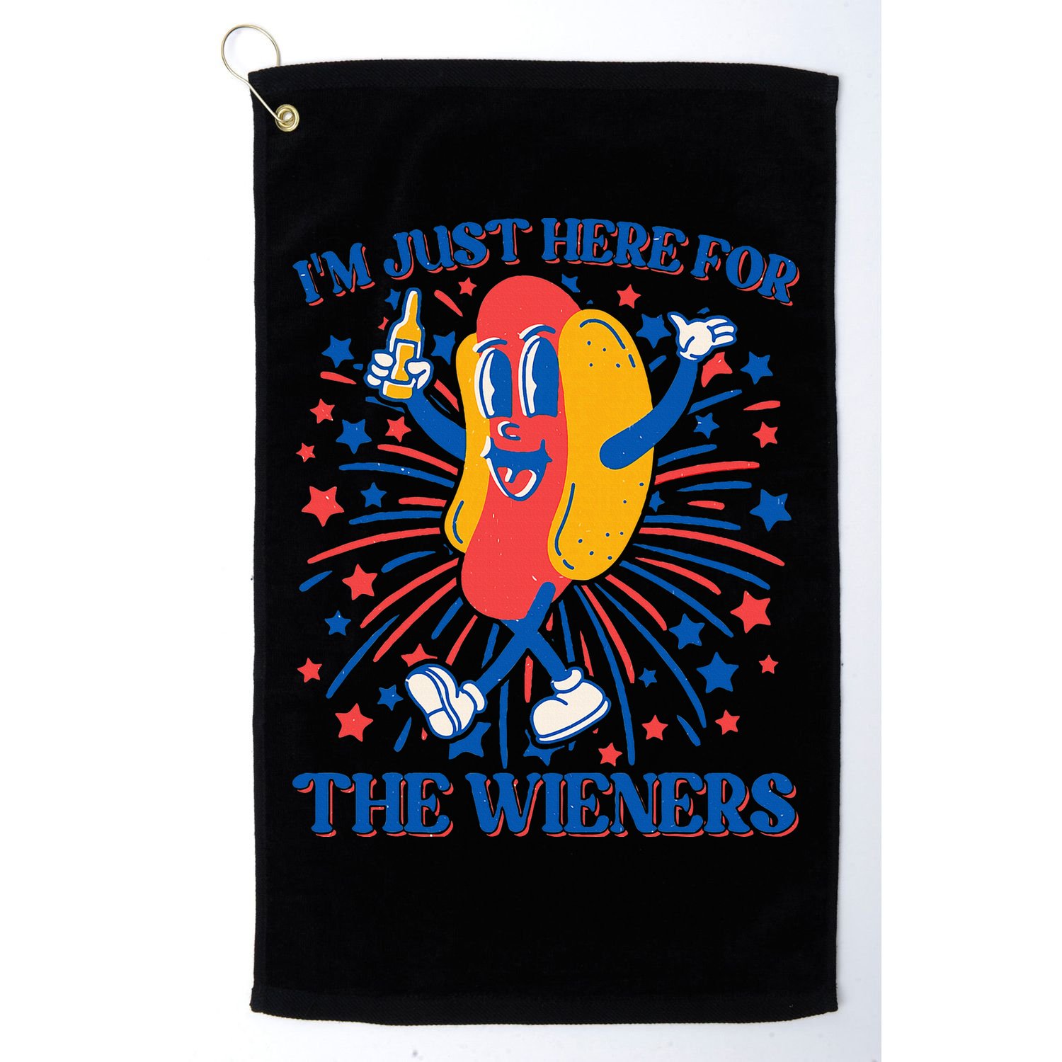 Just Here For The Wieners Hot Dog 4th Of July Golf Towel