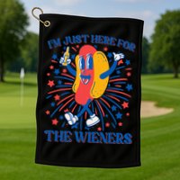 Just Here For The Wieners Hot Dog 4th Of July Golf Towel