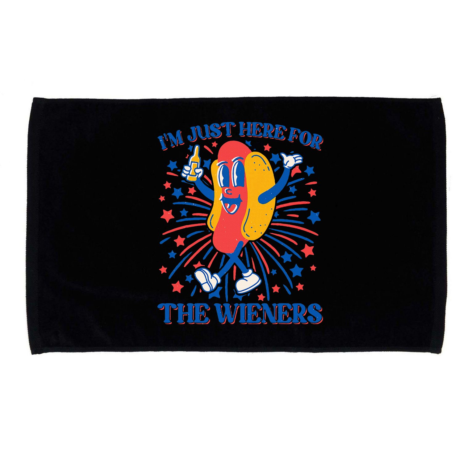Just Here For The Wieners Hot Dog 4th Of July Microfiber Hand Towel