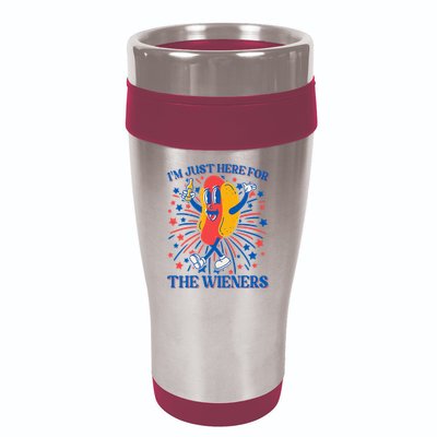 Just Here For The Wieners Hot Dog 4th Of July 16oz Travel Tumbler