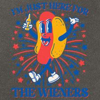 Just Here For The Wieners Hot Dog 4th Of July Cotton Canvas Backpack