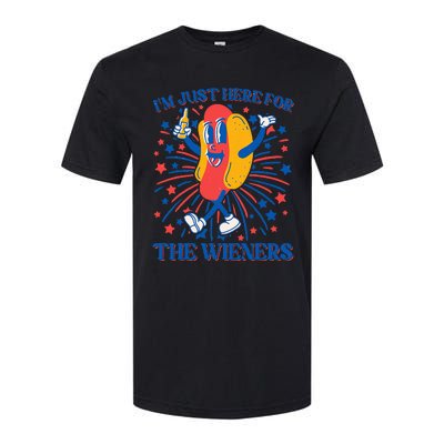 Just Here For The Wieners Hot Dog 4th Of July Softstyle CVC T-Shirt