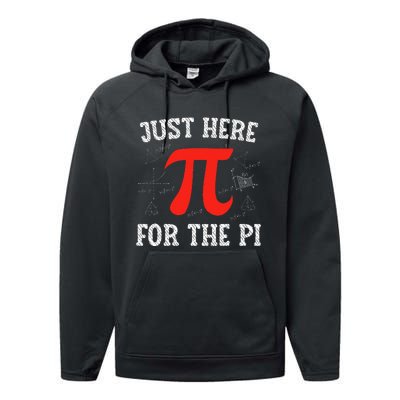 Just Here For The Pi Happy Pi Day Math Teacher Performance Fleece Hoodie