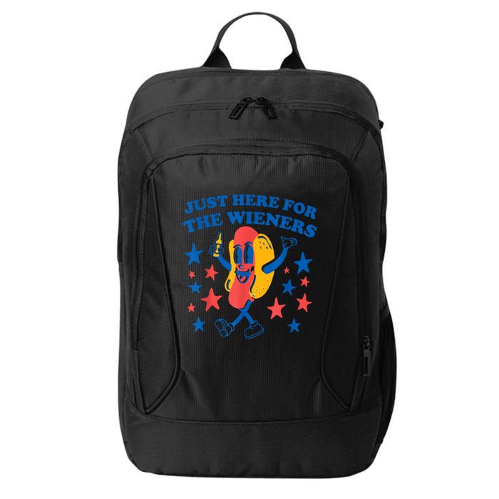 Just Here For The Wieners Funny Hot Dog 4th Of July City Backpack