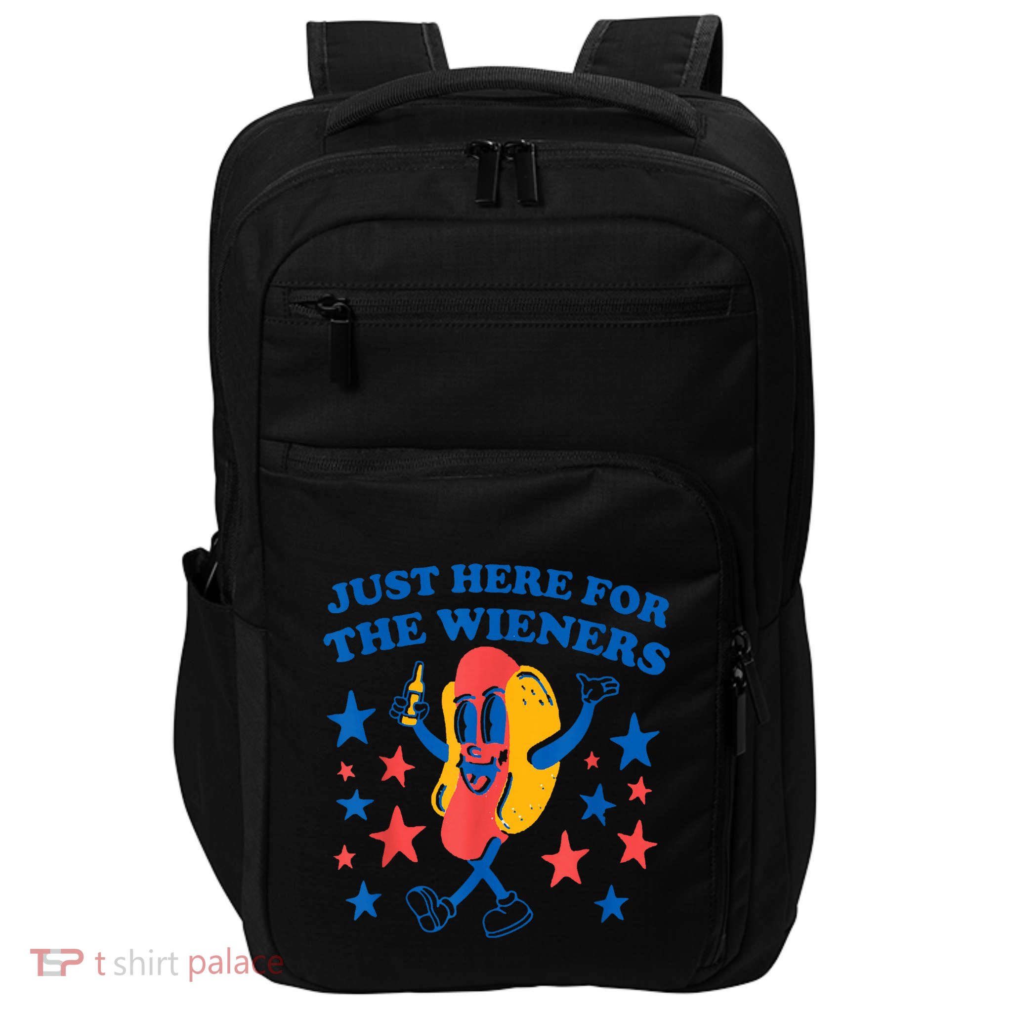 Just Here For The Wieners Funny Hot Dog 4th Of July Impact Tech Backpack