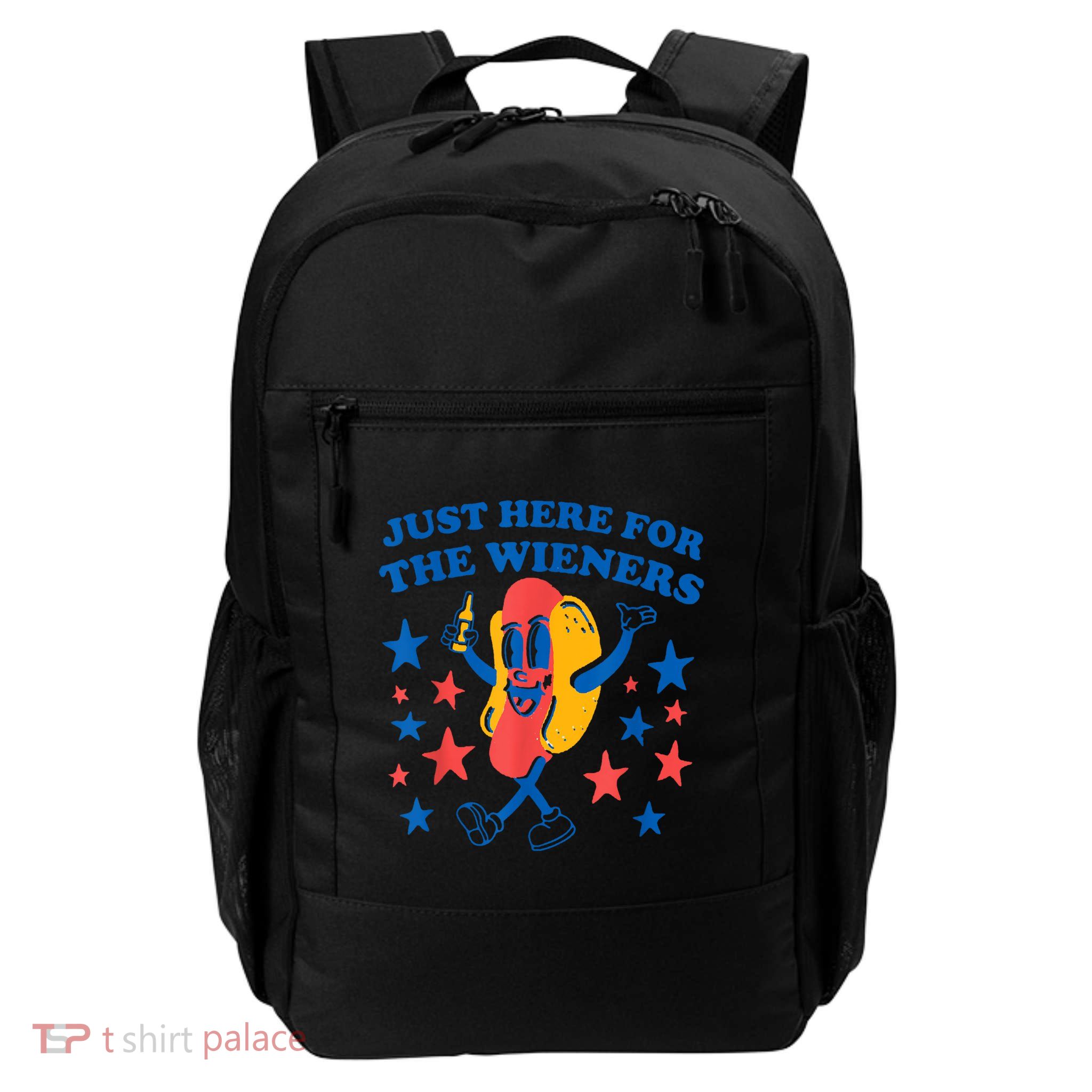 Just Here For The Wieners Funny Hot Dog 4th Of July Backpack